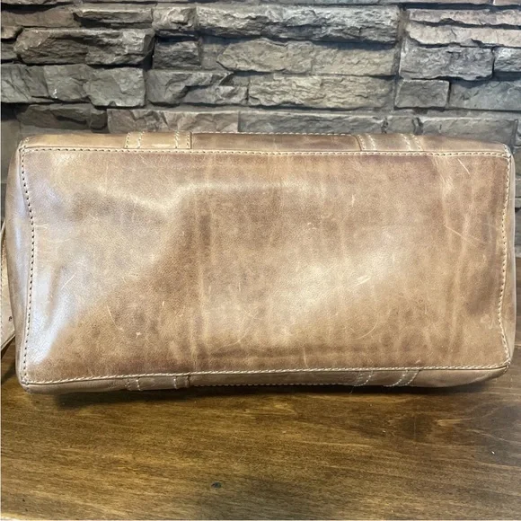 Frye Melissa Double Handle Satchel -BEIGE- Distressed Leather $348